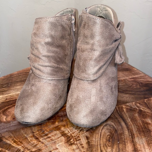 Tan Suede Ankle Booties - Picture 5 of 9